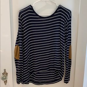Striped long sleeve with elbow patches